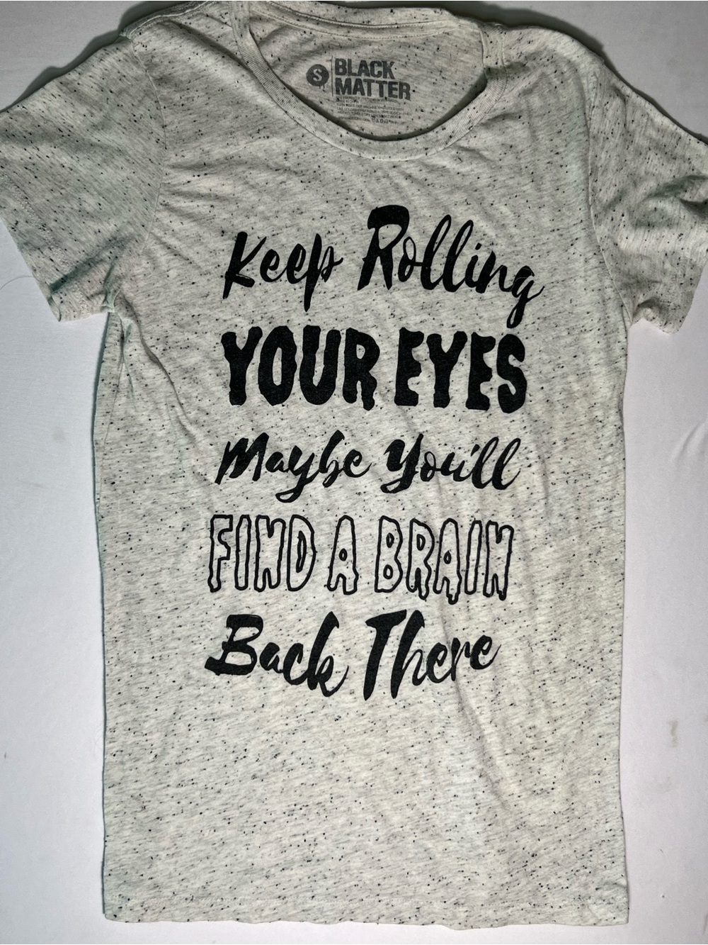 Black Matter Light Heather Gray Graphic Tee with Black Text